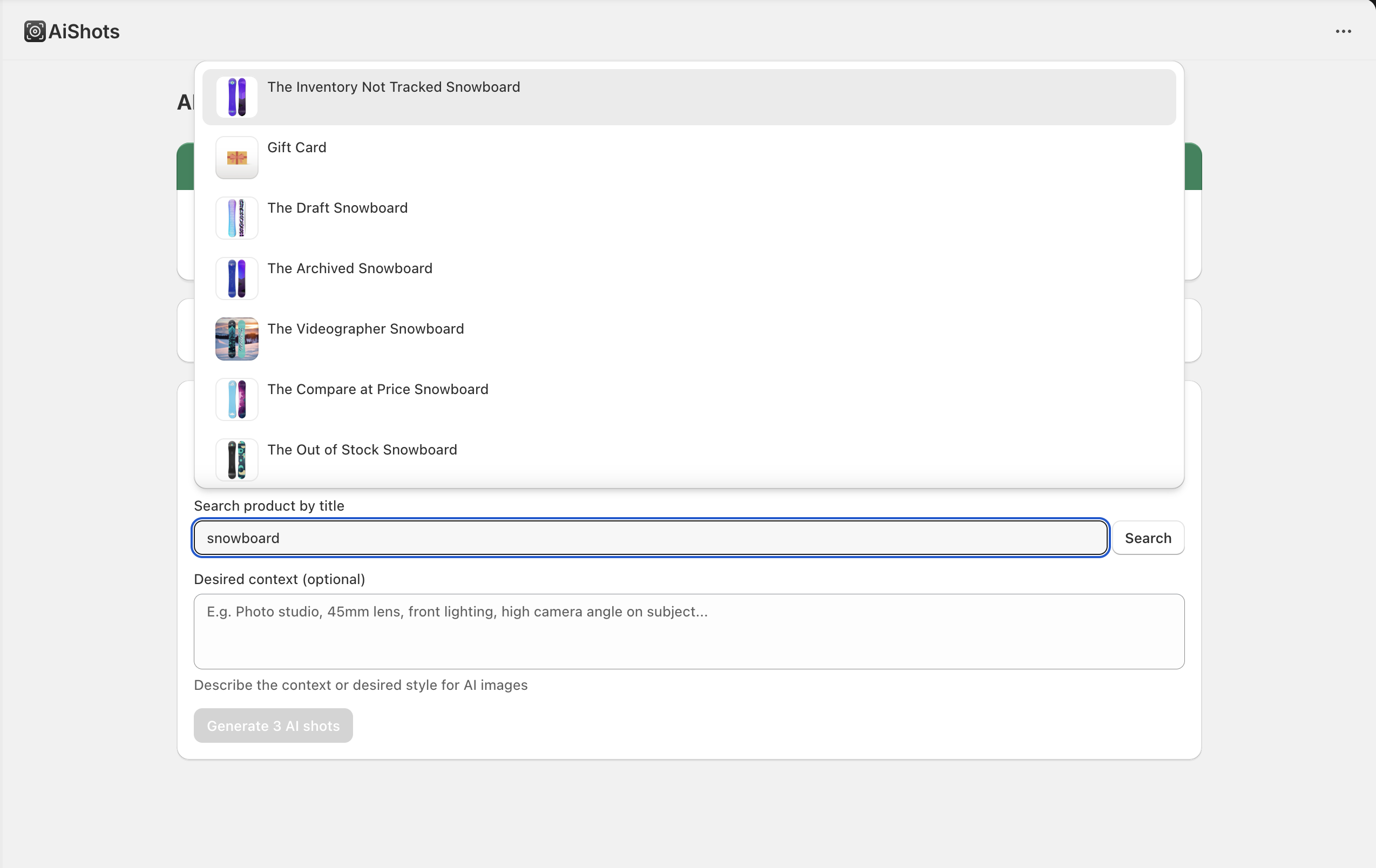 Pick a photo from your product page